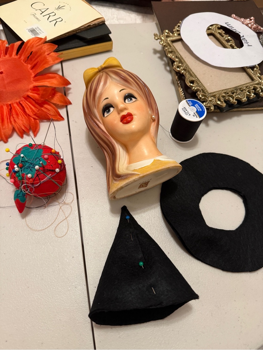 OOAK Fall Teen Witch Head Vase made by Me! - Picture 4 of 17